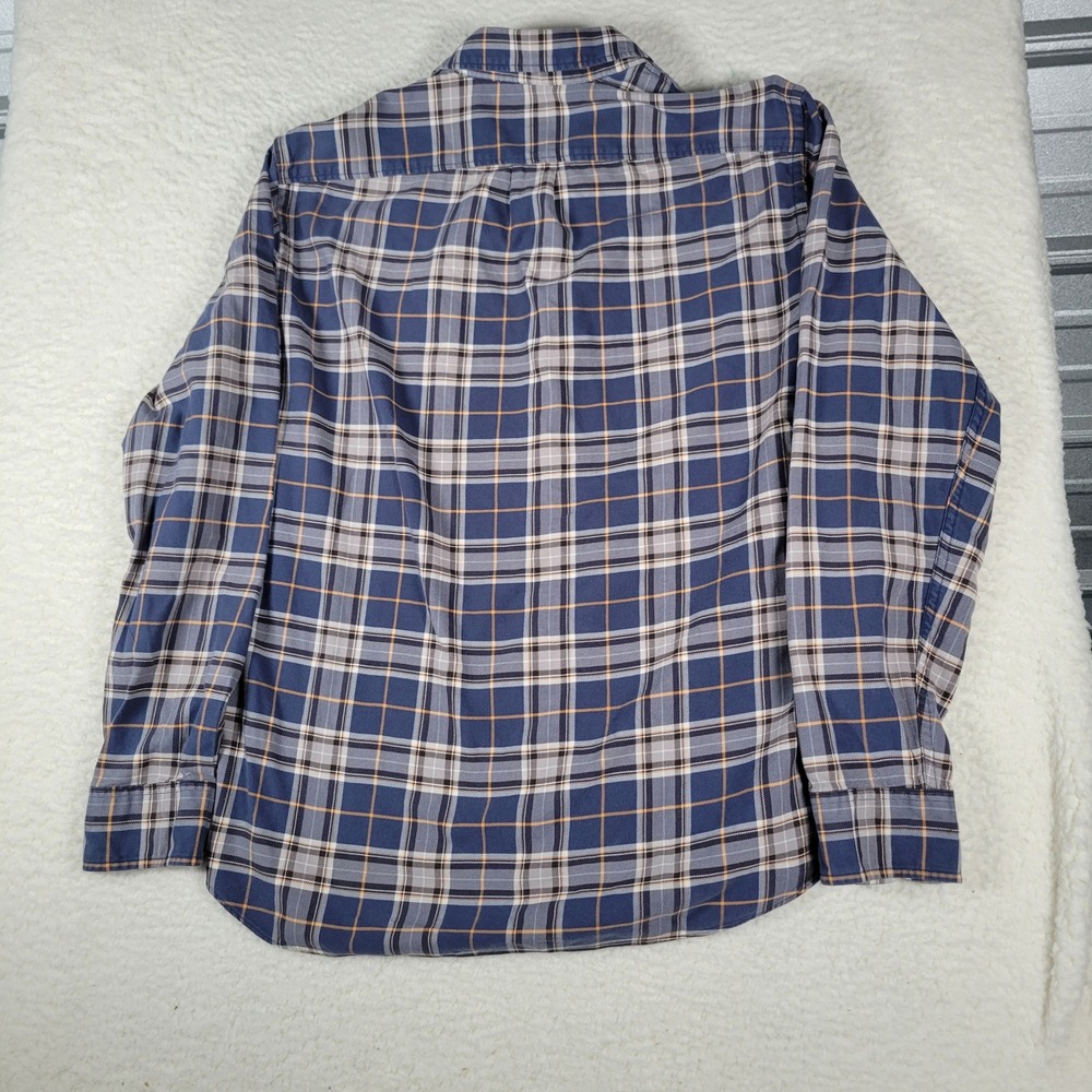 J.Crew Plaid Button Down Mens Size L Blue Grey Orange Cotton Long Sleeve Shirt - Picture 8 of 8